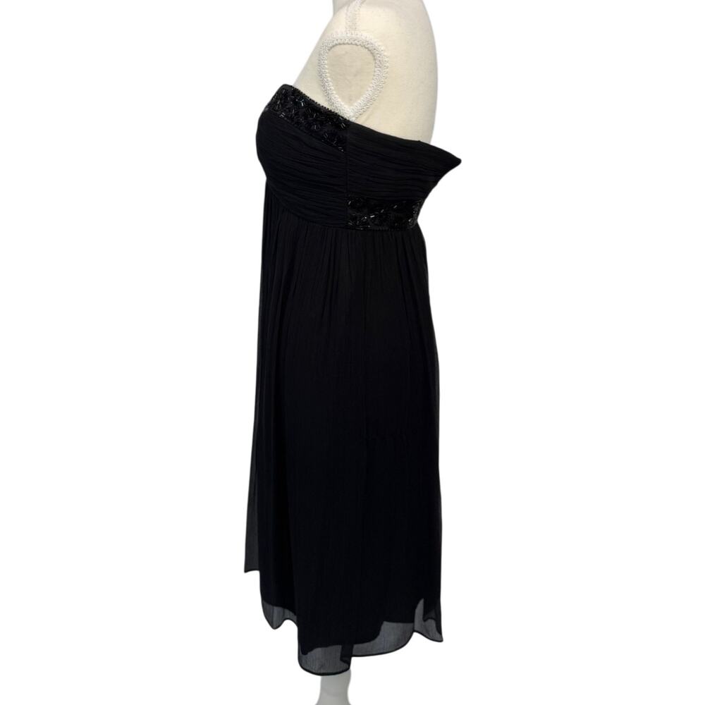 Maggy London Black Silk Strapless Beaded Dress Women’s 2 Evening Occasion Event - Picture 7 of 16